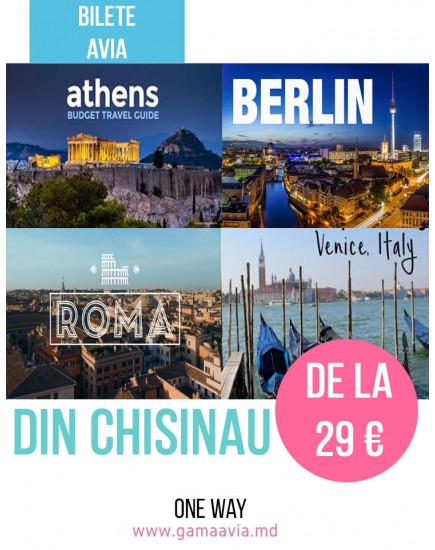 Bilete Avia din Chisinau de la 29 de Euro!